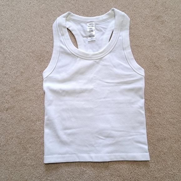 Reflex Set Of 3 Tanks Racer Back Ribbed Seamless Grey White Blue Size Small - Picture 7 of 14